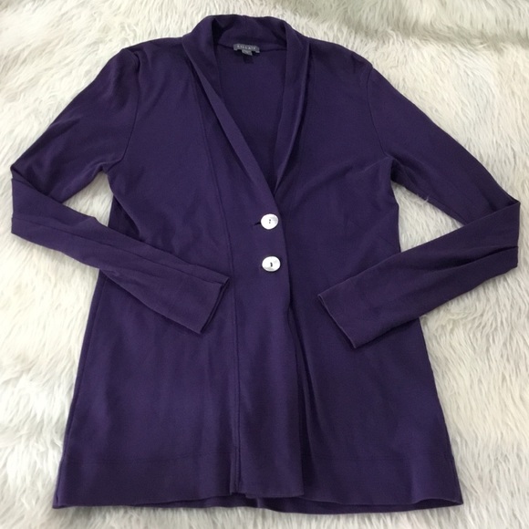 Lilla P Sweaters - Purple cardigan with embellished shell buttons cardigan sweater